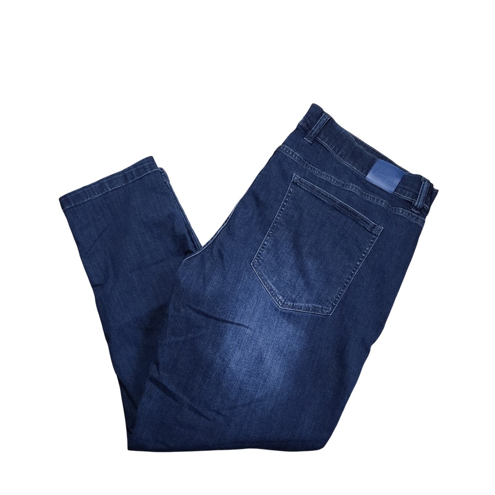 Mugsy Jeans Mens 42x27.5 Blue Fultons Stretch Tapered Leg Denim Hemmed‎